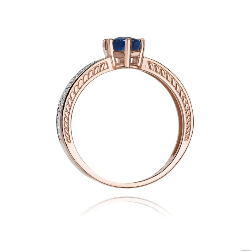 Pierścionek W075 Szafir 0,50ct różowe złoto