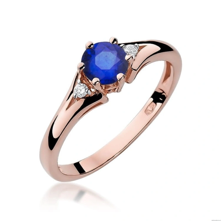 Pierścionek W0076 Szafir 0,50ct różowe złoto
