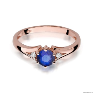 Pierścionek W0076 Szafir 0,50ct różowe złoto