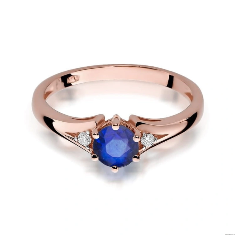 Pierścionek W0076 Szafir 0,50ct różowe złoto