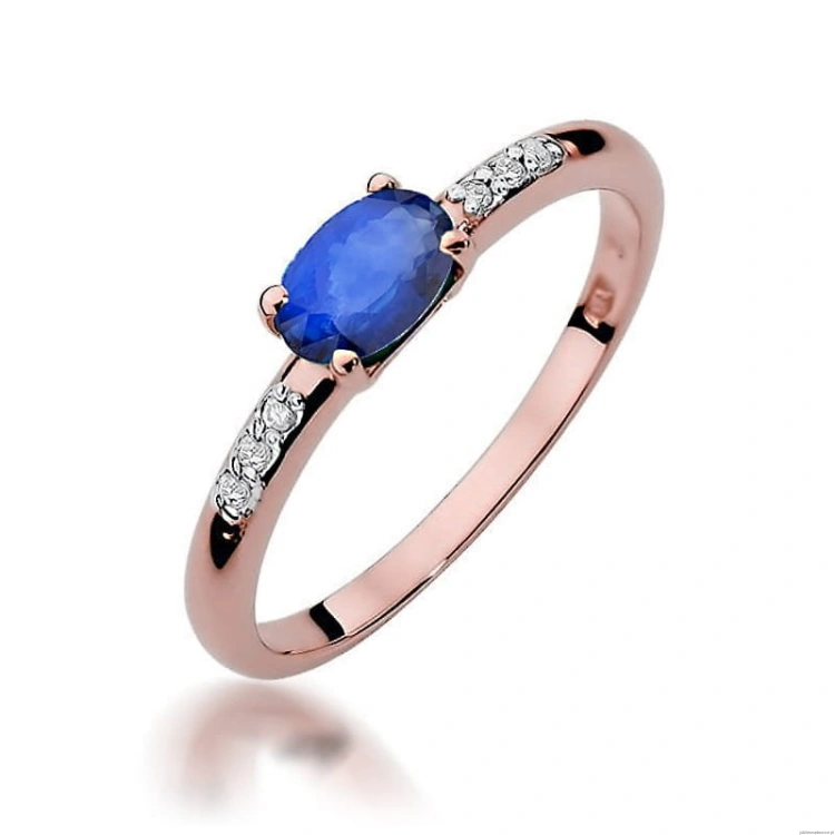 Pierścionek W077 Szafir 0,70ct różowe złoto