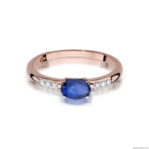 Pierścionek W077 Szafir 0,70ct różowe złoto
