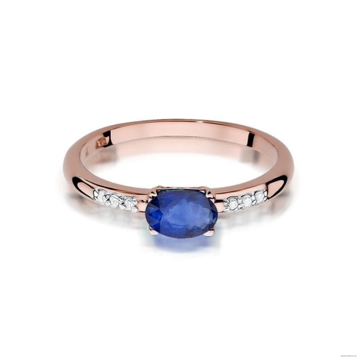 Pierścionek W077 Szafir 0,70ct różowe złoto