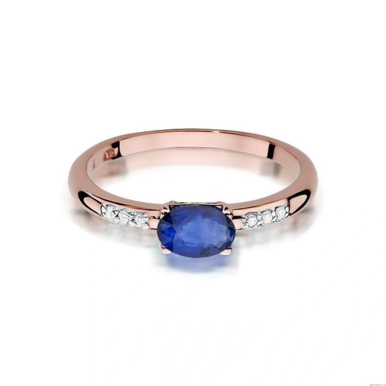 Pierścionek W077 Szafir 0,70ct różowe złoto