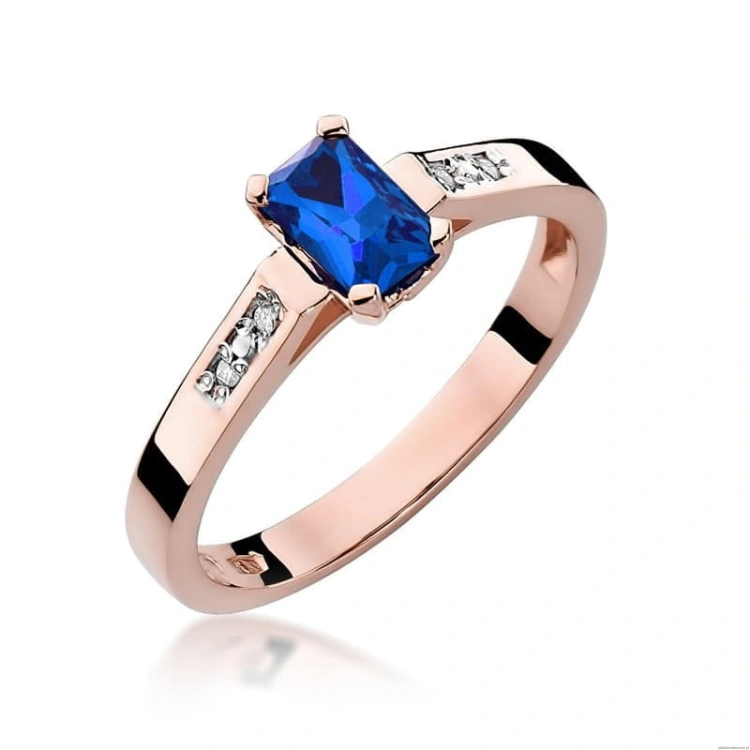 Pierścionek W078 Szafir 0,60ct różowe złoto