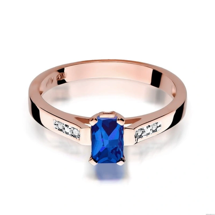 Pierścionek W078 Szafir 0,60ct różowe złoto