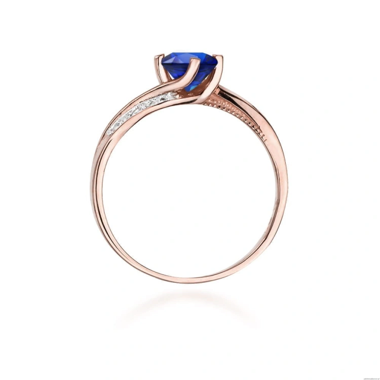 Pierścionek W084 Szafir 0,50ct różowe złoto