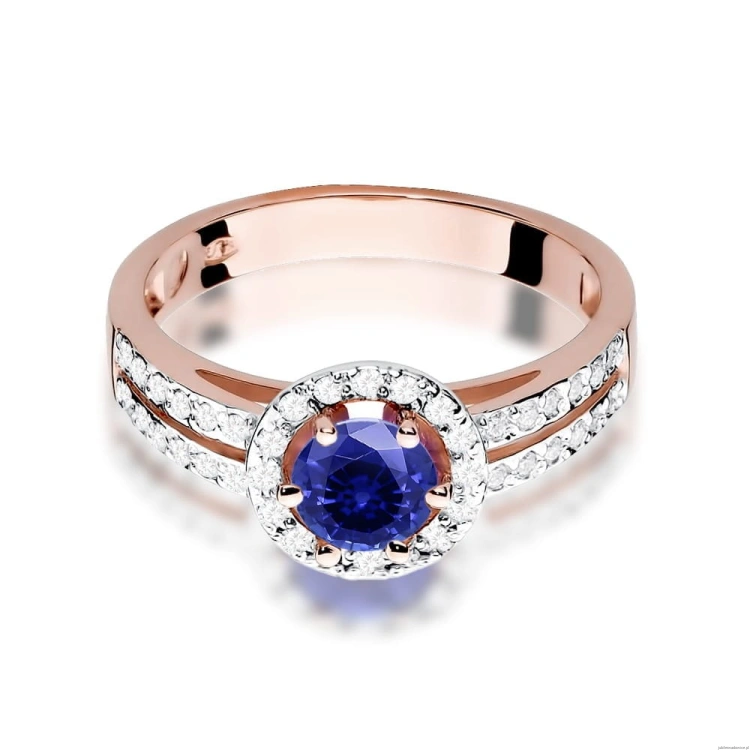 Pierścionek W087 Szafir 0,50ct różowe złoto