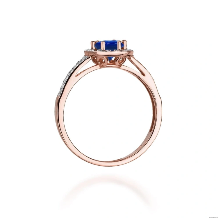 Pierścionek W087 Szafir 0,50ct różowe złoto