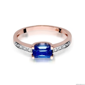 Pierścionek W105 Szafir 0,60ct różowe złoto