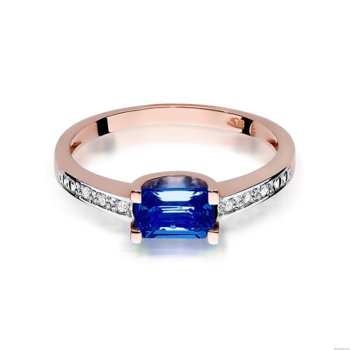 Pierścionek W105 Szafir 0,60ct różowe złoto