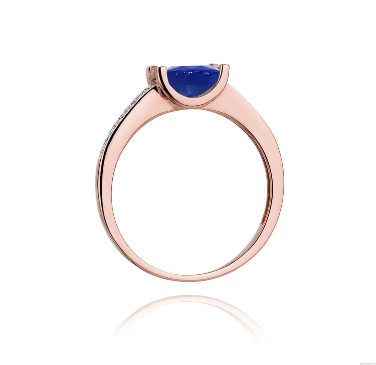 Pierścionek W105 Szafir 0,60ct różowe złoto