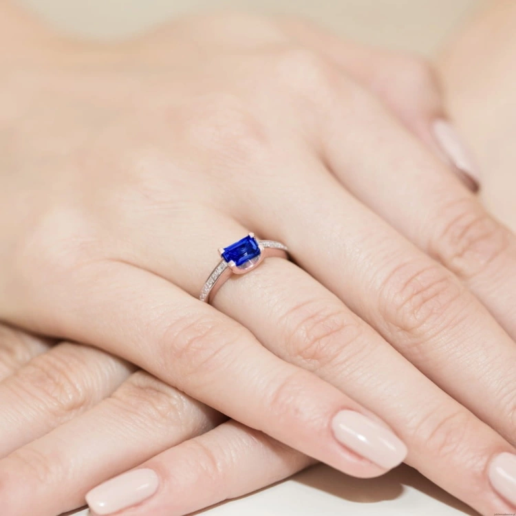 Pierścionek W105 Szafir 0,60ct różowe złoto