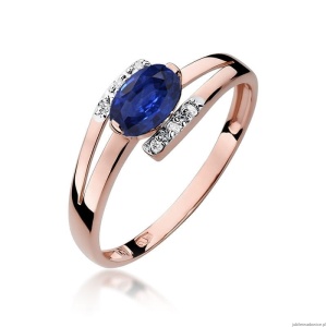 Pierścionek W119 Szafir 0,70ct różowe złoto