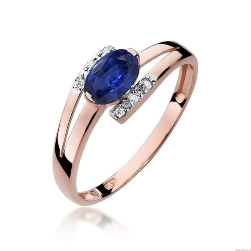 Pierścionek W119 Szafir 0,70ct różowe złoto