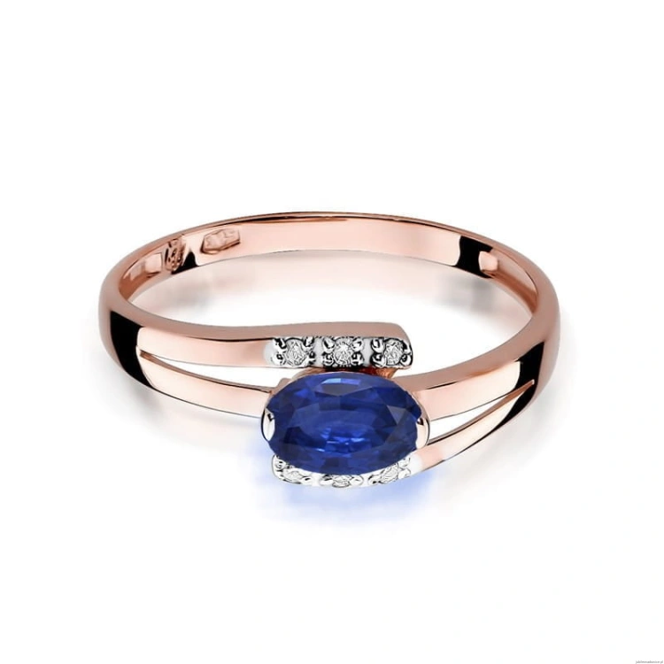 Pierścionek W119 Szafir 0,70ct różowe złoto