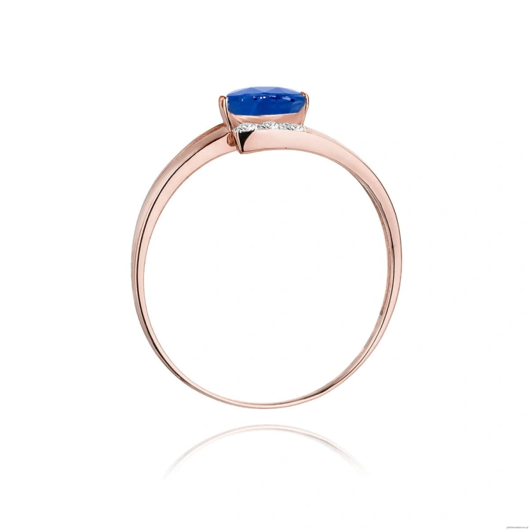Pierścionek W119 Szafir 0,70ct różowe złoto