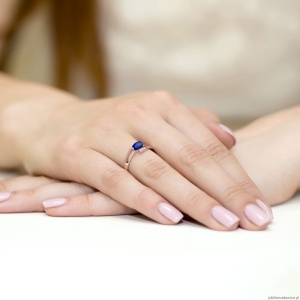 Pierścionek W119 Szafir 0,70ct różowe złoto