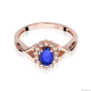 Pierścionek W182 Szafir 0,70ct różowe złoto