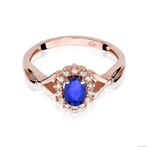 Pierścionek W182 Szafir 0,70ct różowe złoto