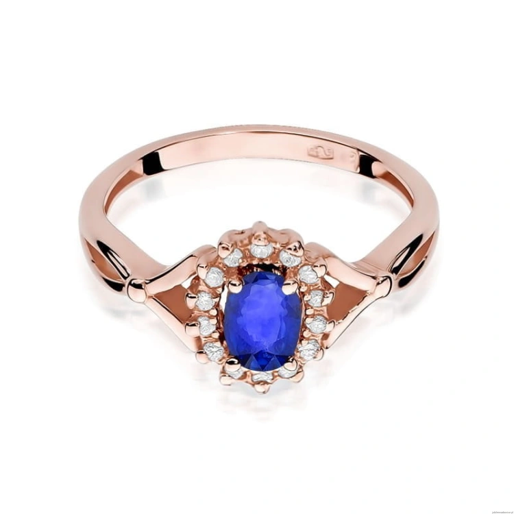 Pierścionek W182 Szafir 0,70ct różowe złoto