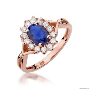 Pierścionek W182 Szafir 0,90ct różowe złoto