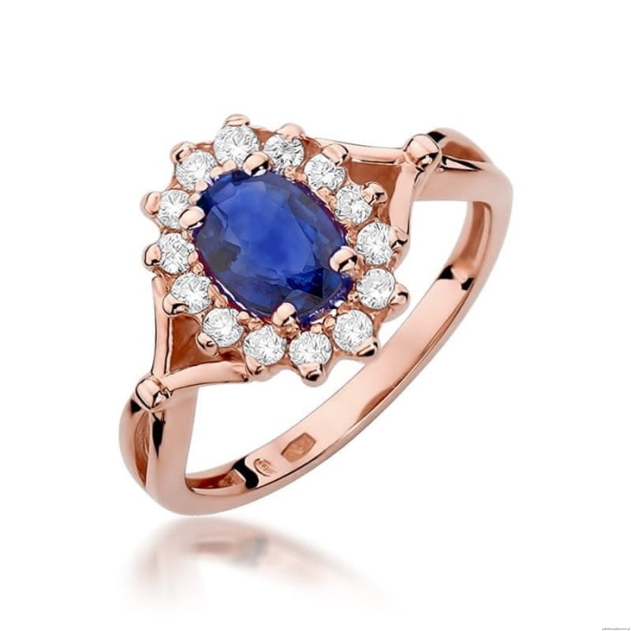 Pierścionek W182 Szafir 0,90ct różowe złoto