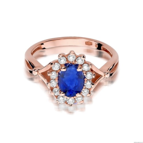 Pierścionek W182 Szafir 0,90ct różowe złoto