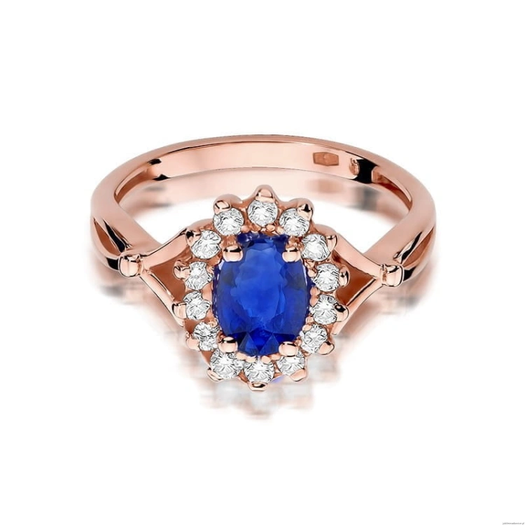 Pierścionek W182 Szafir 0,90ct różowe złoto