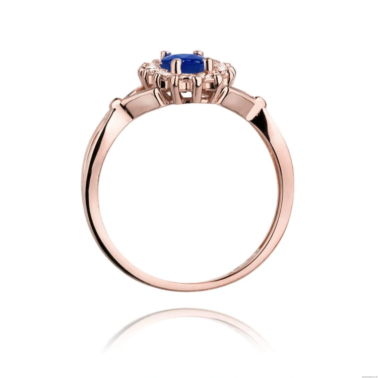 Pierścionek W182 Szafir 0,90ct różowe złoto