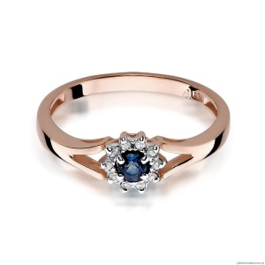 Pierścionek W185 Szafir 0,15ct różowe złoto
