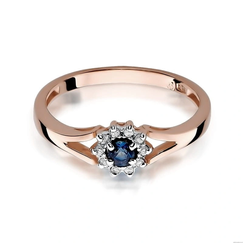 Pierścionek W185 Szafir 0,15ct różowe złoto
