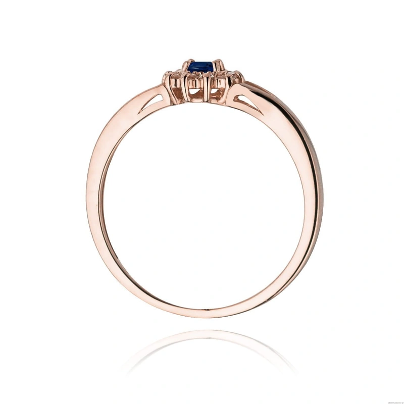 Pierścionek W185 Szafir 0,15ct różowe złoto