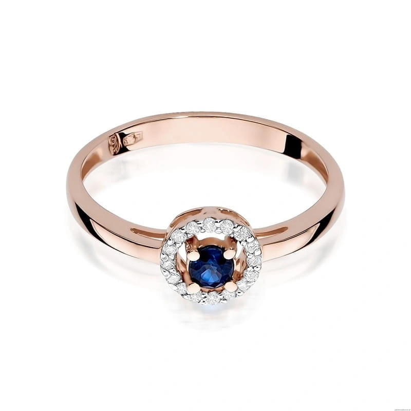 Pierścionek W238 Szafir 0,15ct różowe złoto