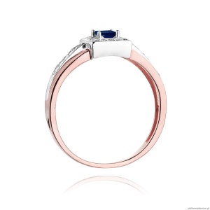 Pierścionek W271 Szafir 0,20ct różowe złoto