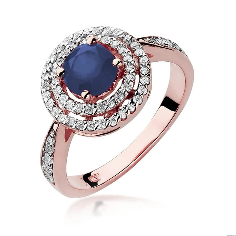Pierścionek W274 Szafir 1,00ct różowe złoto