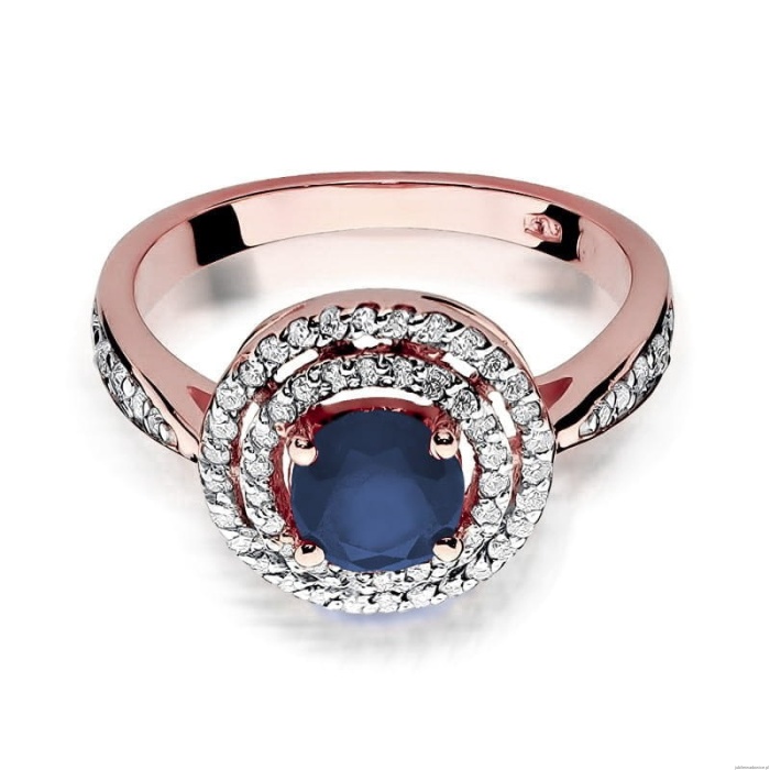 Pierścionek W274 Szafir 1,00ct różowe złoto