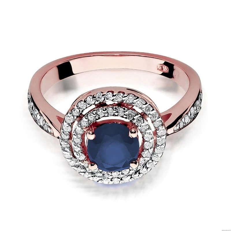 Pierścionek W274 Szafir 1,00ct różowe złoto