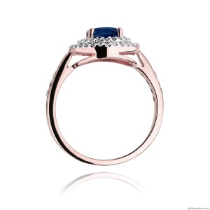 Pierścionek W274 Szafir 1,00ct różowe złoto