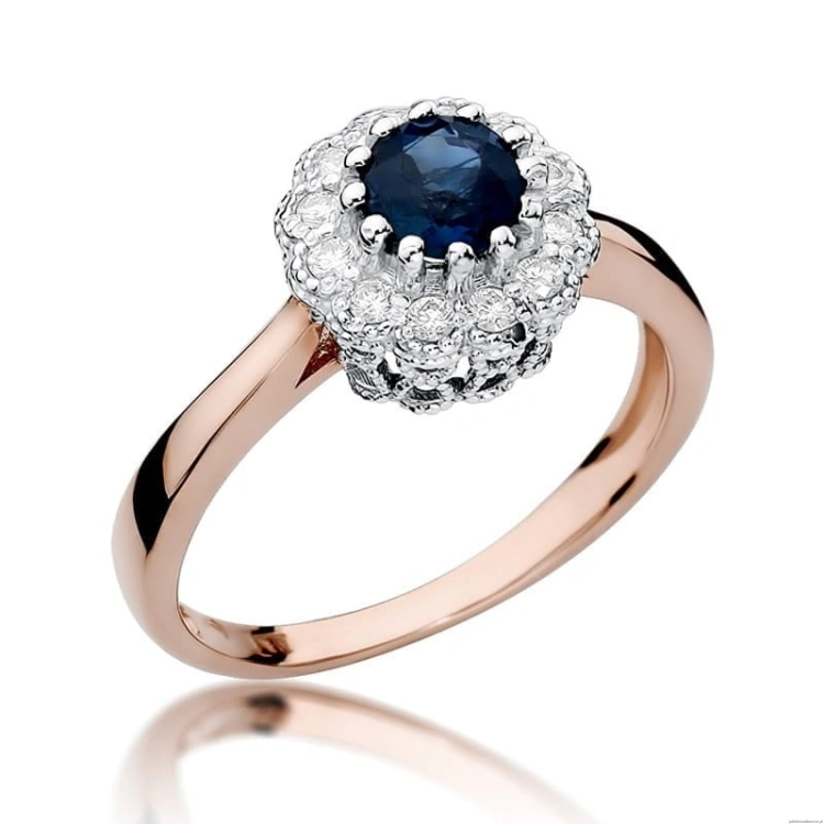 Pierścionek W284 Szafir 0,50ct różowe złoto