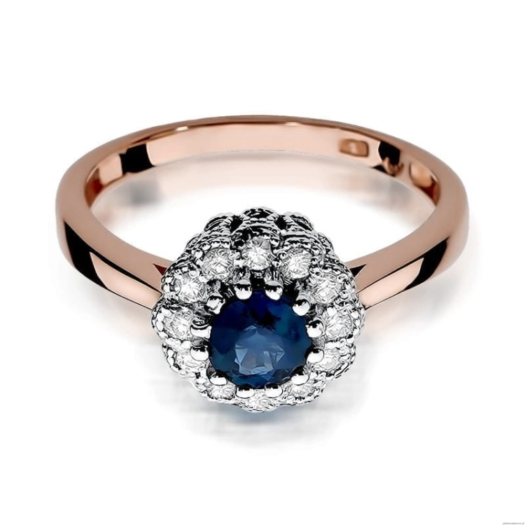 Pierścionek W284 Szafir 0,50ct różowe złoto
