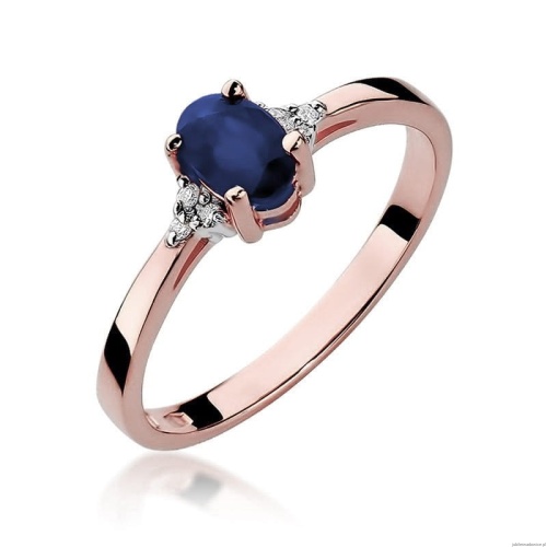 Pierścionek W301 Szafir 0,70ct różowe złoto