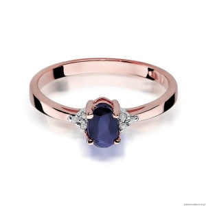 Pierścionek W301 Szafir 0,70ct różowe złoto