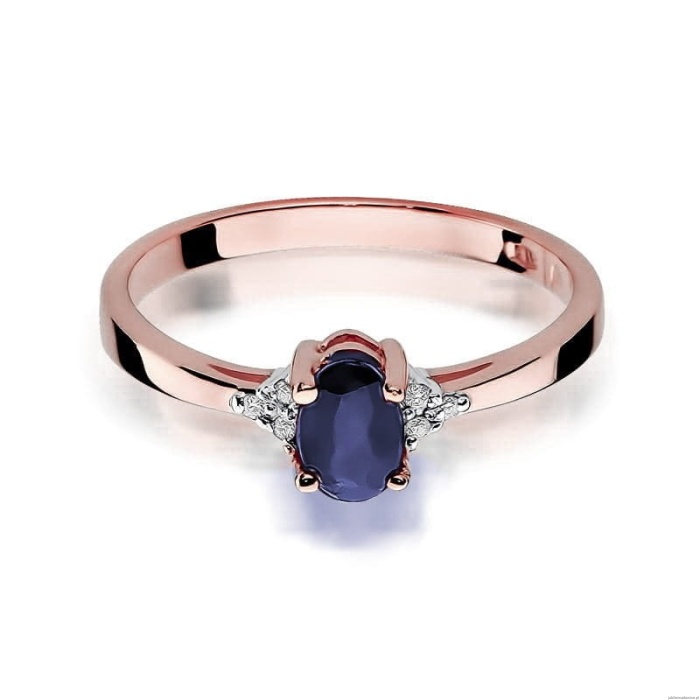 Pierścionek W301 Szafir 0,70ct różowe złoto