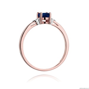Pierścionek W301 Szafir 0,70ct różowe złoto