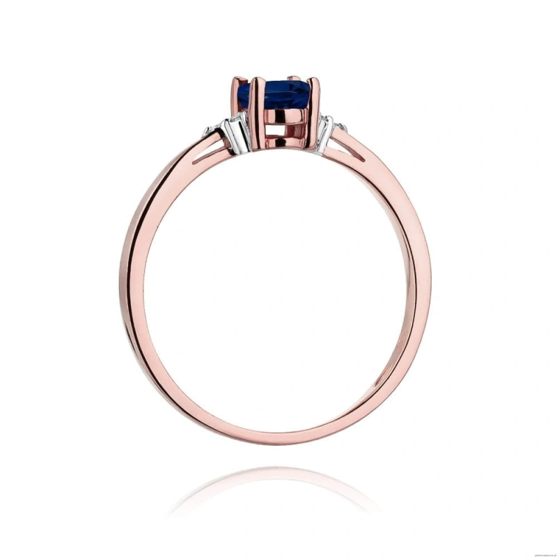 Pierścionek W301 Szafir 0,70ct różowe złoto