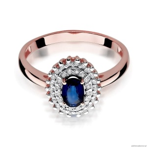 Pierścionek W303 Szafir 0,70ct różowe złoto
