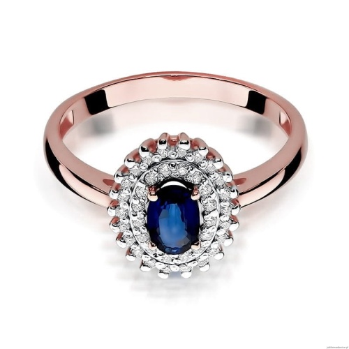 Pierścionek W303 Szafir 0,70ct różowe złoto