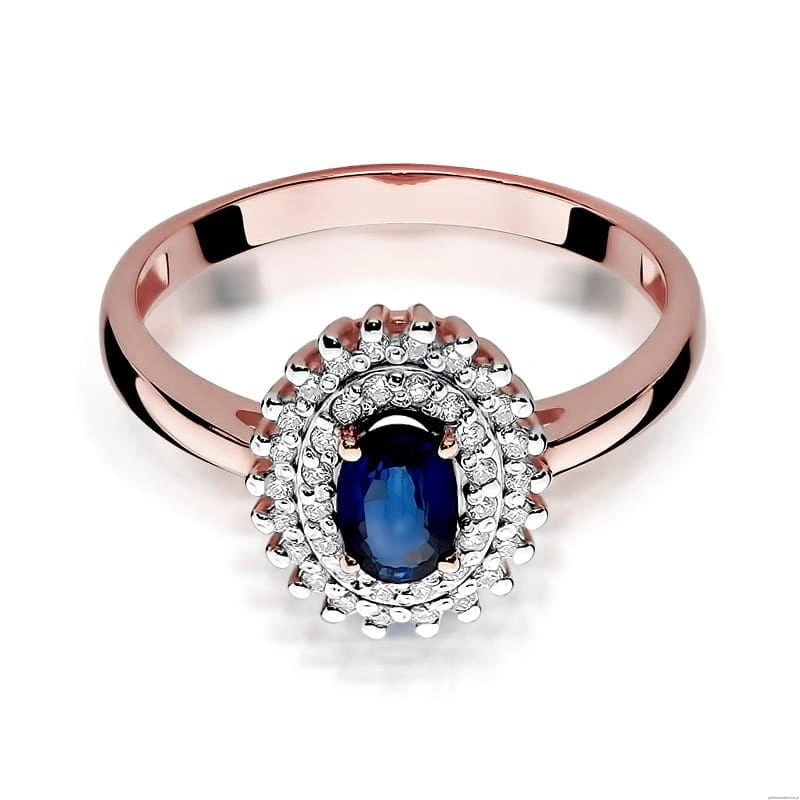 Pierścionek W303 Szafir 0,70ct różowe złoto