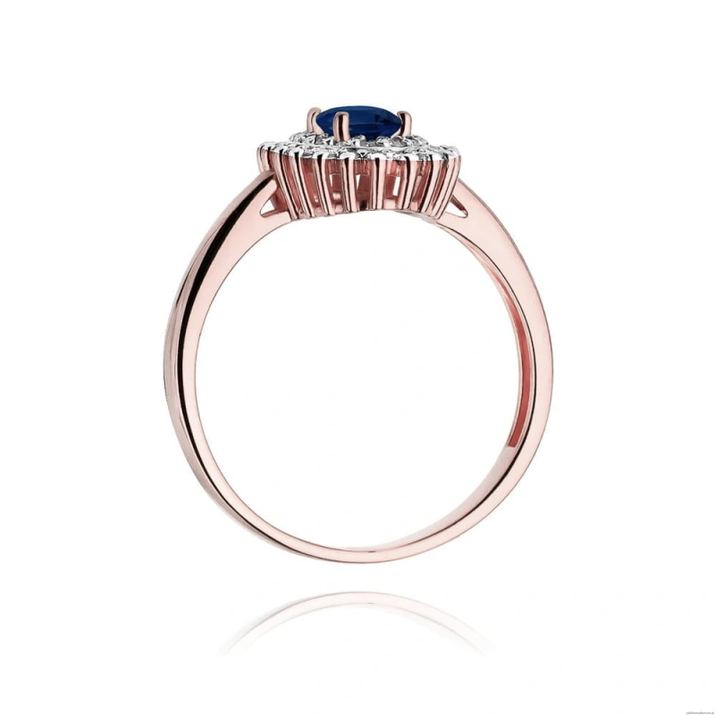 Pierścionek W303 Szafir 0,70ct różowe złoto
